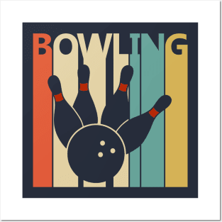 Vintage Bowling Player Gift Posters and Art